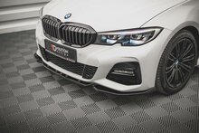 Frontspoiler V5 glanzend zwart passend voor BMW 3 serie G20 en G21 met M pakket voorbumper model 2019 - 2022