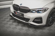 Frontspoiler V4 glanzend zwart passend voor BMW 3 serie G20 en G21 met M pakket voorbumper model 2019 - 2022 Maxton Design