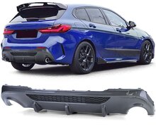 Performance look diffuser carbon look passend voor BMW 1 serie F40 met M pakket achterbumper