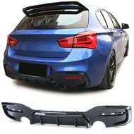 Diffuser M135i en M140i performance look glanzend zwart passend voor BMW 1 serie F20 LCI en F21 LCI