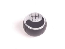 Pookknop Mini R53 leder origineel Mini zilver met zwart