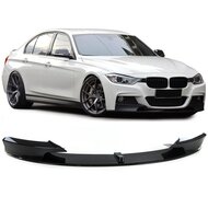 Performance look frontspoiler glanzend zwart passend voor BMW 3 serie F30 en F31 met M pakket voorbumper