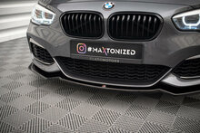 Maxton Design front spoiler V2 glanzend zwart passend voor BMW 1 serie F20 LCI en F21 LCI met M pakket voorbumper