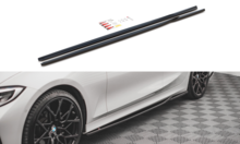 Zijskirt aanzets V1 hoogglans zwart passend voor BMW 3 serie G20 en G21 met standaard sideskirts Maxton Design