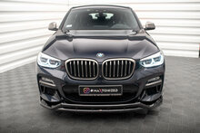 Frontsplitter glanzend zwart versie 2 passend voor de BMW X4 G02 met M pakket voorbumper Maxton Design