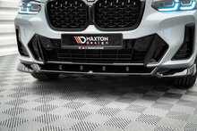 Frontsplitter glanzend zwart versie 2 passend voor de BMW X4 G02 LCI met M pakket voorbumper Maxton Design