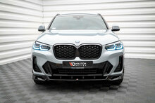 Frontsplitter glanzend zwart versie 2 passend voor de BMW X4 G02 LCI met M pakket voorbumper Maxton Design