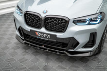 Frontsplitter glanzend zwart versie 1 passend voor de BMW X4 G02 LCI met M pakket voorbumper Maxton Design