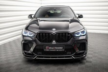 Front splitter glanzend zwart versie 2 passend voor BMW X6 M F96 voorbumper Maxton Design