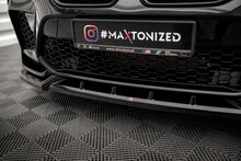 Front splitter glanzend zwart versie 2 passend voor BMW X6 M F96 voorbumper Maxton Design