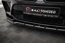 Front splitter glanzend zwart versie 1 passend voor BMW X6 M F96 voorbumper Maxton Design