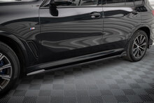 Side skirt aanzet versie 2 glanzend zwart passend voor BMW X5 G05 met M pakket Maxton Design