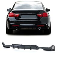 Performance look diffusor mat zwart 435i en 440i look passend voor BMW 4 serie F32, F33 en F36 M pakket