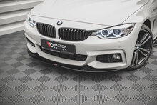 Maxton Design BMW 4 serie F36 glanzend zwarte frontspoiler M pakket model 2013 - 2019