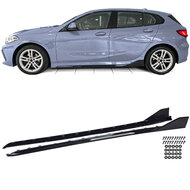 Glanzend zwarte sideskirt aanzets passend voor BMW 1 serie F40 met M pakket sideskirts