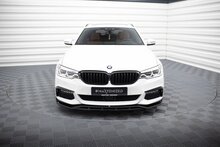 Glanzend zwarte frontsplitter V3 passend voor BMW 5 serie G30 en G31 met M pakket voorbumper model 2017 - 2020 Maxton Design