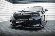 Front splitter versie 1 glanzend zwart passend voor BMW 5 serie G60 met M pakket voorbumper Maxton Design