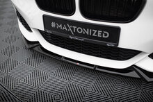Frontspoiler CSL look versie 5 glanzend zwart passend voor BMW 1 serie F20LCI en F21LCI met M pakket voorbumper Maxton Design