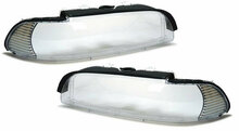 Koplampglazen met witte knipperlichten passend voor BMW 5 serie E39 facelift model 2000 - 2003