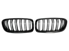 Glanzend zwarte grillen dubbelspijls met LED passend voor BMW 3 serie F30 en F31 model 2012 - 2019