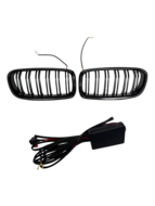 Glanzend zwarte grillen dubbelspijls met LED passend voor BMW 3 serie F30 en F31 model 2012 - 2019