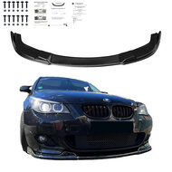 Front spoiler glanzend zwart passend voor BMW 5 serie E60 en E61 met M pakket voorbumper