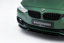 Front splitter glanzend zwart passend voor BMW 4 serie F32, F33 en F36 met standaard voorbumper