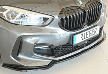 Rieger frontspoiler glanzend zwart passend voor BMW 1 serie F40 met M pakket voorbumper