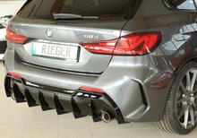 Rieger glanzend zwarte diffuser passend voor BMW 1 serie F40 met M pakket achterbumper