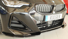 Rieger glanzend zwarte frontlip passend voor BMW 2 serie G42 met M pakket voorbumper