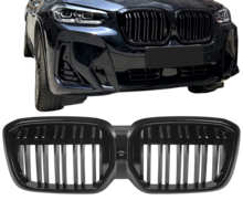 Glanzend zwarte grill dubbelspijls passend voor BMW iX3 G08 LCI model 2021 - 2025 