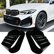 Glanzend zwarte frontflaps passend voor BMW 3 serie G20 LCI en G21 LCI met M pakket voorbumper