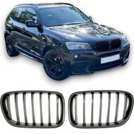 Glanzend zwarte grillen passend voor BMW X3 F25 model 2010 - 2014