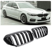 Dubbelspijls grillen glanzend zwart passend voor BMW 5 serie G30 en G31 model 2017 - 2020