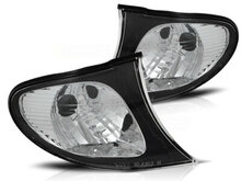Witte knipperlichten zwarte rand passend voor BMW 3 serie E46 sedan en touring model 2001 - 2005