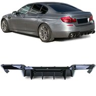 Competition look diffuser glanzend zwart passend voor BMW 5 serie F10 en F11 model 2010 - 2017
