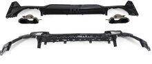 Glanzend zwarte performance look diffuser inclusief chromen sierstukken passend voor BMW 3 serie G20 LCI M340i en G21 LCI M340i model vanaf 2022 met M pakket achterbumper