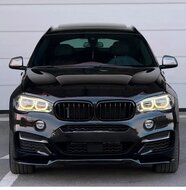Front spoiler glanzend zwart passend voor BMW X6 F16 met M pakket voorbumper