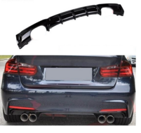 Performance look diffuser vier uitlaten glanzend zwart passend voor BMW 3 serie F30 en F31 met M pakket achterbumper
