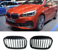 Glanzend zwarte grillen passend voor BMW 2 serie F45 LCI en F46 LCI model 2018 - 2021