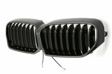 Glanzend zwarte grill met LED verlichting passend voor BMW 5 serie G30 LCI en G31 LCI model 2020 - 2023