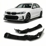 Frontlip glanzend zwart passend voor BMW 3 serie G20 LCI en G21 LCI model vanaf 2022 met M pakket voorbumper