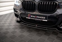 Front splitter glanzend zwart passend voor BMW X3 G01 met M pakket Maxton Design