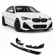 Glanzend zwarte frontlip performance look passend voor BMW 2 serie G42 met M pakket voorbumper