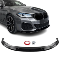 Glanzend zwarte frontlip passend voor BMW 5 serie G30 LCI en G31 LCI model 2020 - 2023 met M pakket voorbumper