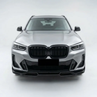 Glanzend zwarte frontlip passend voor BMW X3 G01 LCI en X4 G02 LCI met M pakket voorbumper model 2021 - 2025 