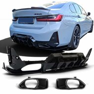 KORE - Diffuser hoogglans zwart geschikt voor BMW 3 Serie G20/G21 LCI met M pakket achterbumper