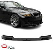 Glanzend zwarte frontlip passend voor BMW 3 serie E90 en E91 met EVO-look voorbumper model 2005 - 2011