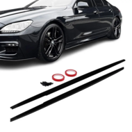 Performance look aanzet glanzend zwart passend voor BMW 6 serie F06 met M pakket sideskirts 