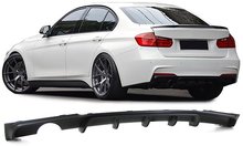 Performance look diffuser mat zwart enkel links passend voor BMW 3 serie F30 en F31 met M pakket achterbumper